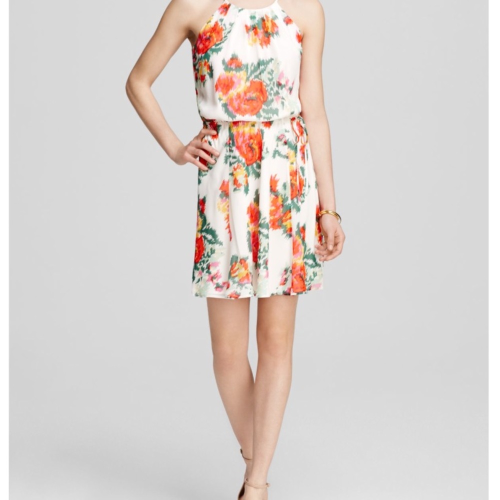Joie White Halter Floral Dress